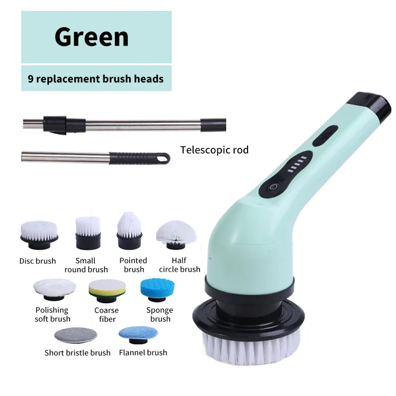 9-In-1 Electric Spin Cleaning Scrubber 