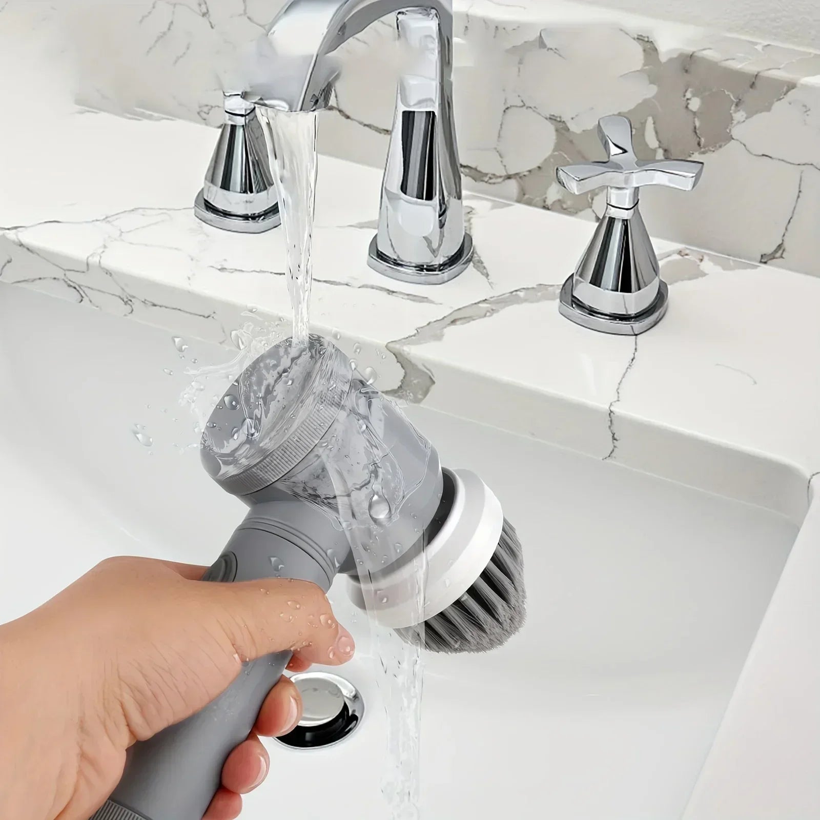 Cordless Spin Scrubber - Rechargeable, 5 Brush Heads for a Sparkling Shower